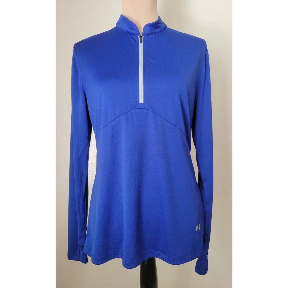 L Under Armour Longsleeve Shirt Women's Blue Golfing Lightweight Pullover Ladies